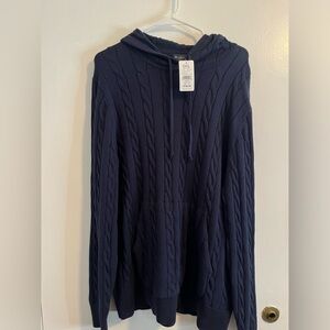 Brooks Brothers Cable Knit Hoodie Sweater